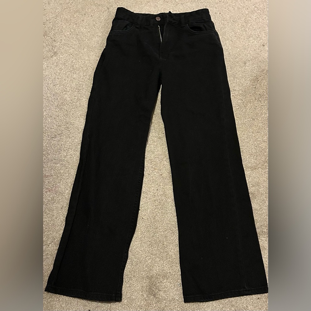 Bershka Black Denim 90s Wide Pants